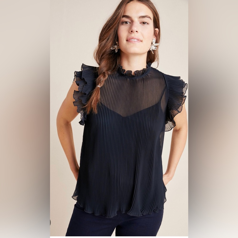Anthropologie black Frieda Blouse